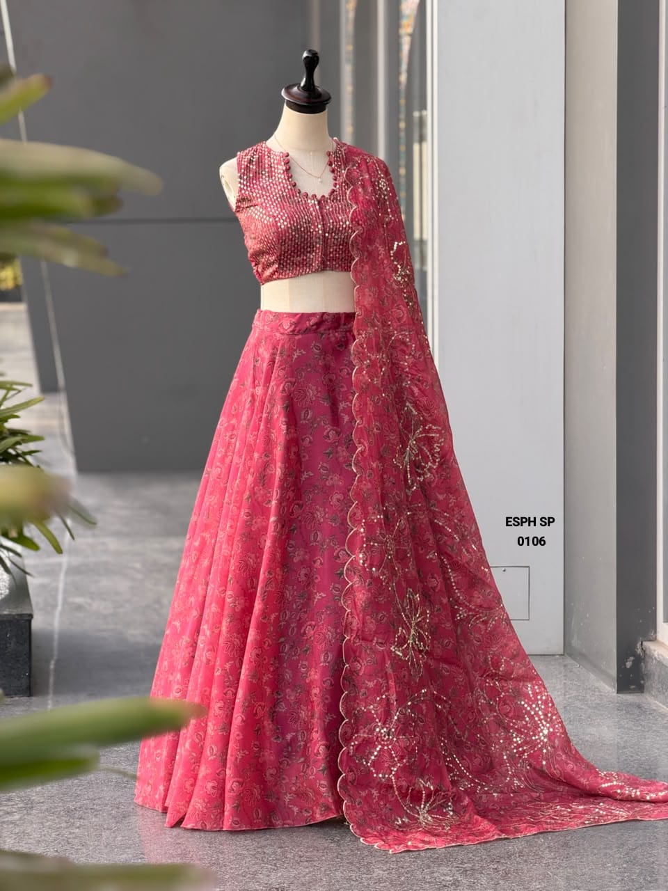 Exclusive Designer Jimmy Organza Digital Printed Lehenga Set